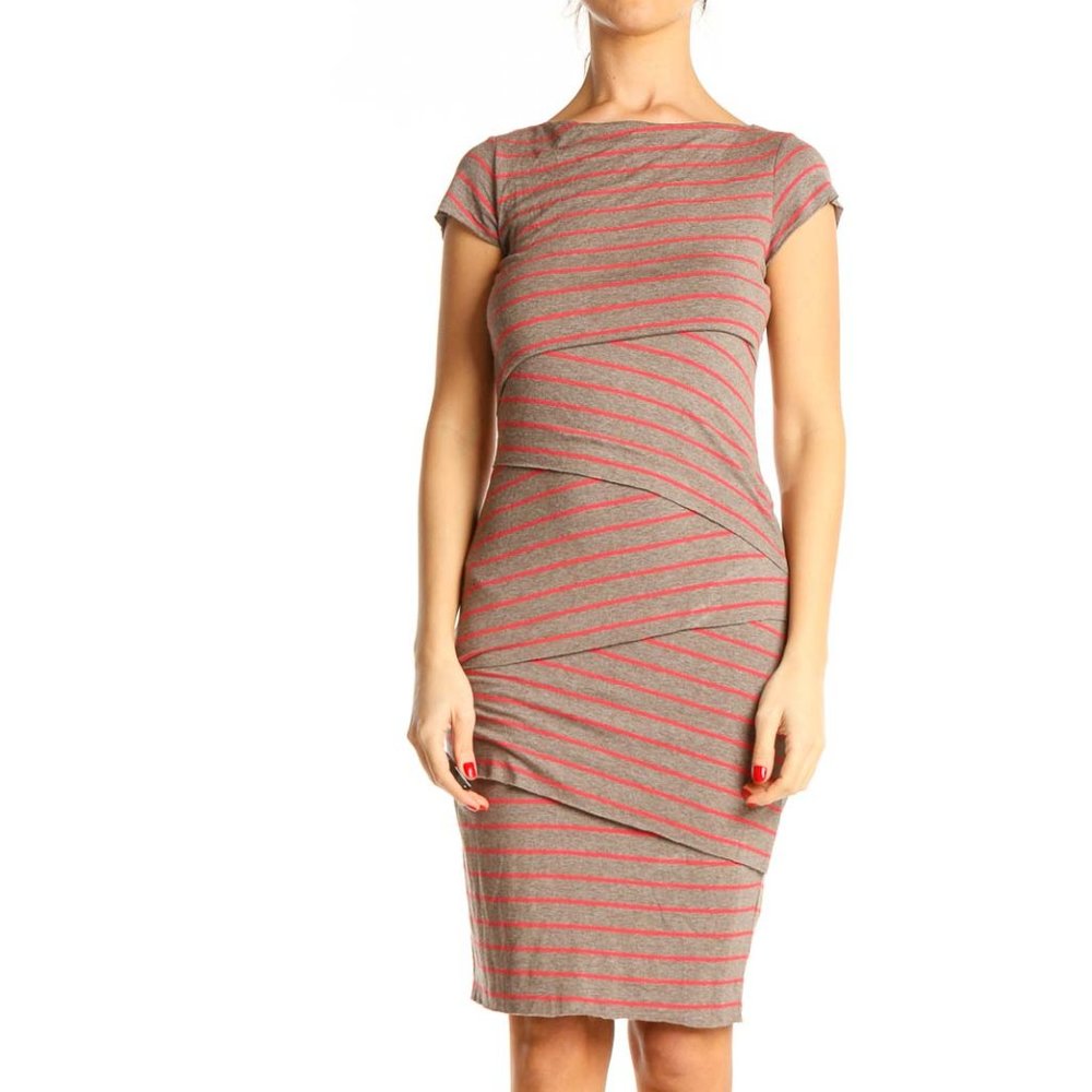 Bailey 44 / Anthropologie Striped Tiered Column Sorrell Slim Dress Size Medium